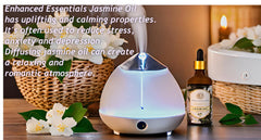 Jasmine essential oil diffuser setup creating calming atmosphere.