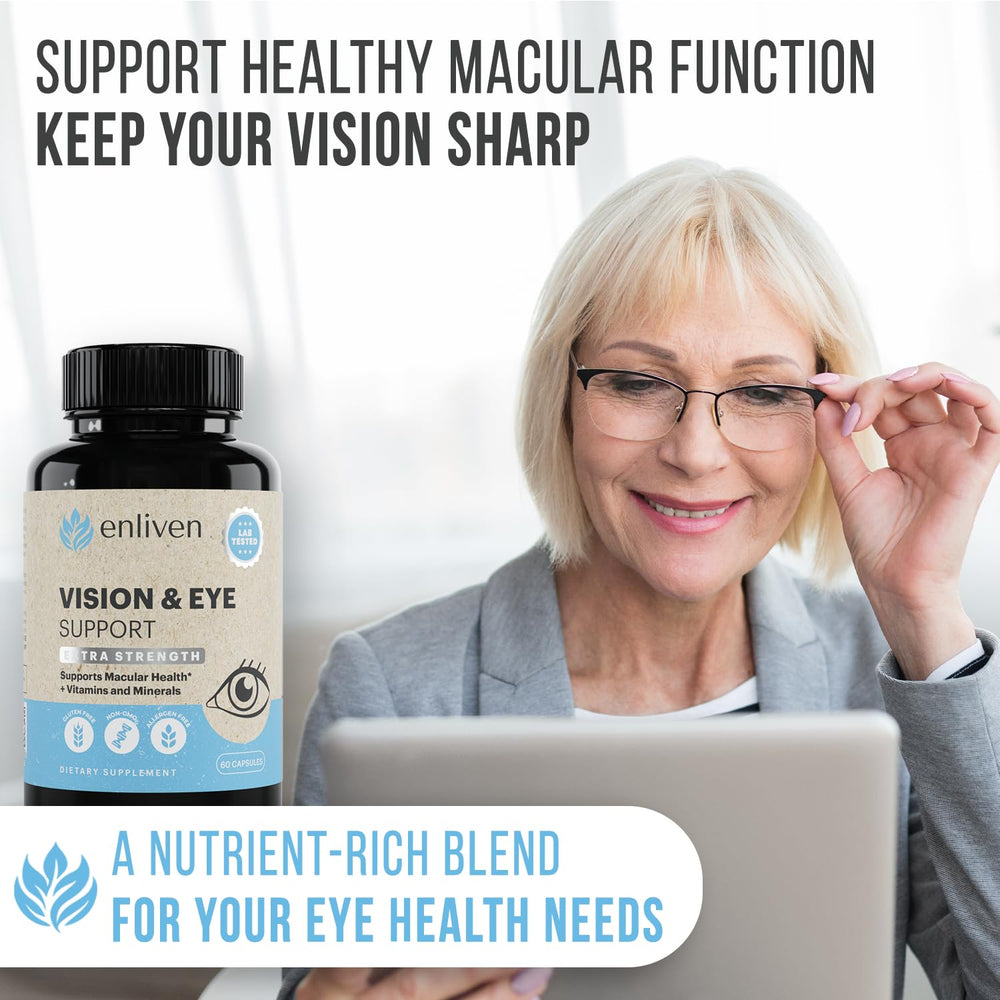 Enliven blue-light protection icon indicating digital eye support.