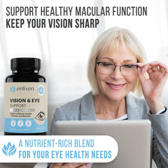 Enliven blue-light protection icon indicating digital eye support.