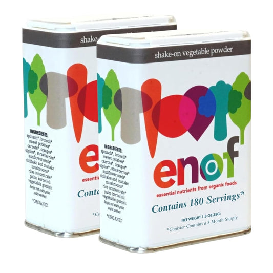 ENOF Organic powder package front gluten-free non-GMO nutrition for the whole family