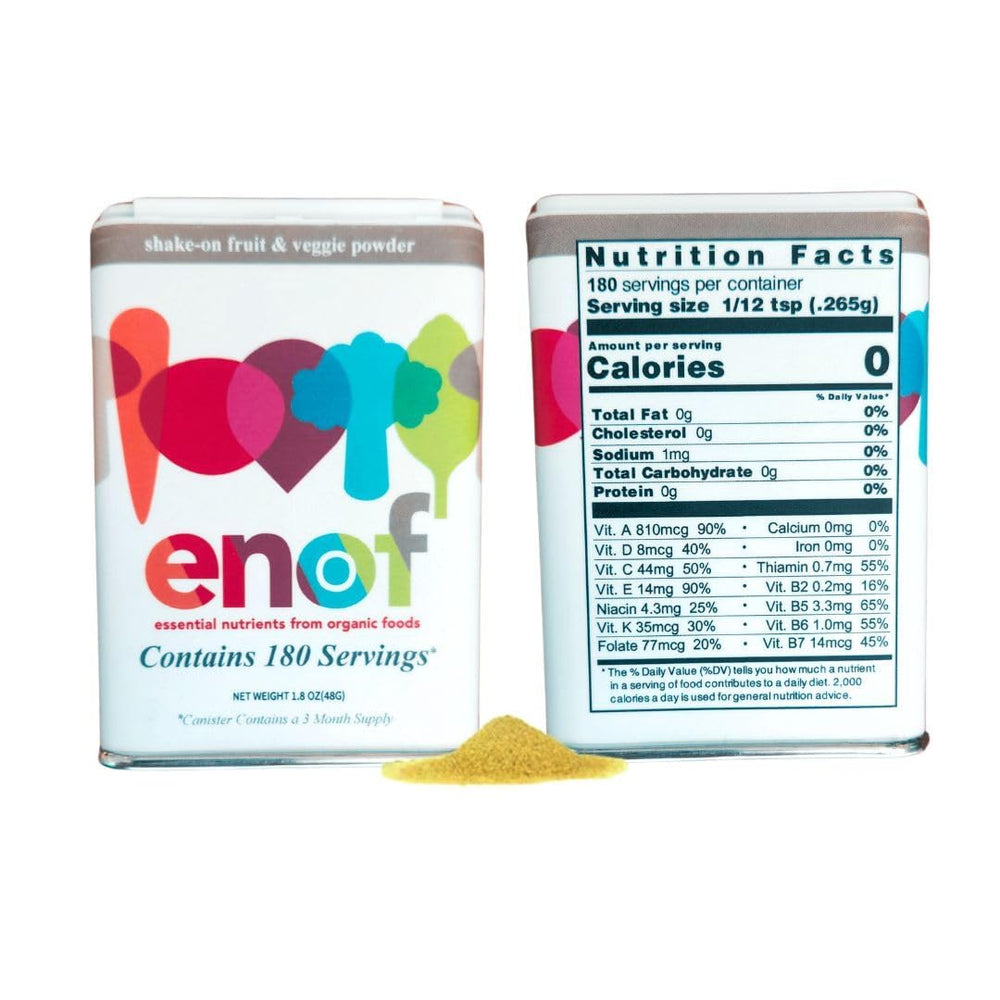 ENOF powder stirred into smoothies for a vibrant vegetable and fruit boost