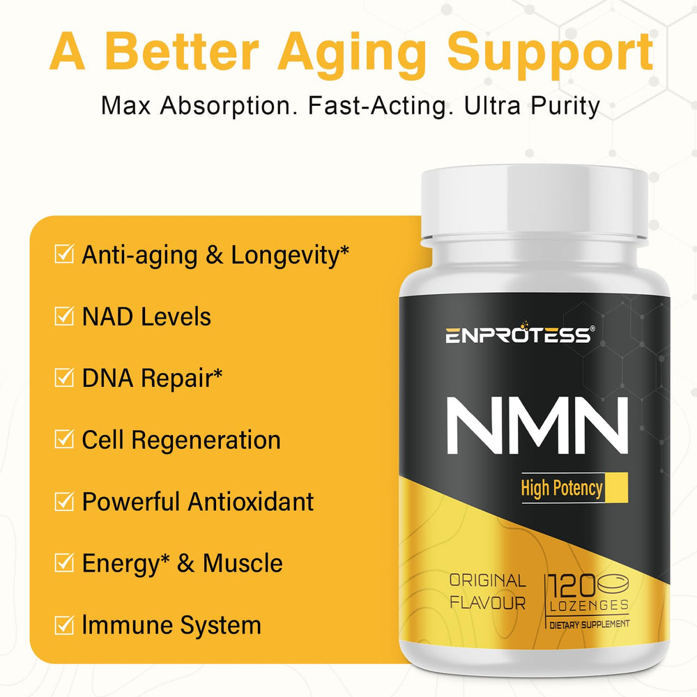 Sublingual NMN lozenge dissolving under tongue for fast absorption with Enprotess