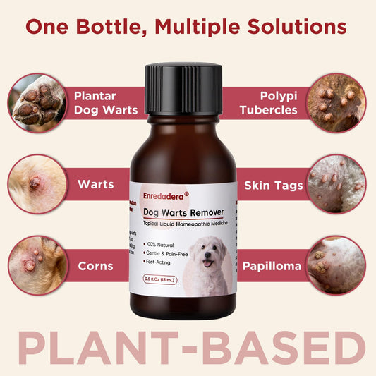 Enredadera natural formula is vet-approved for safe, gentle wart removal on dogs