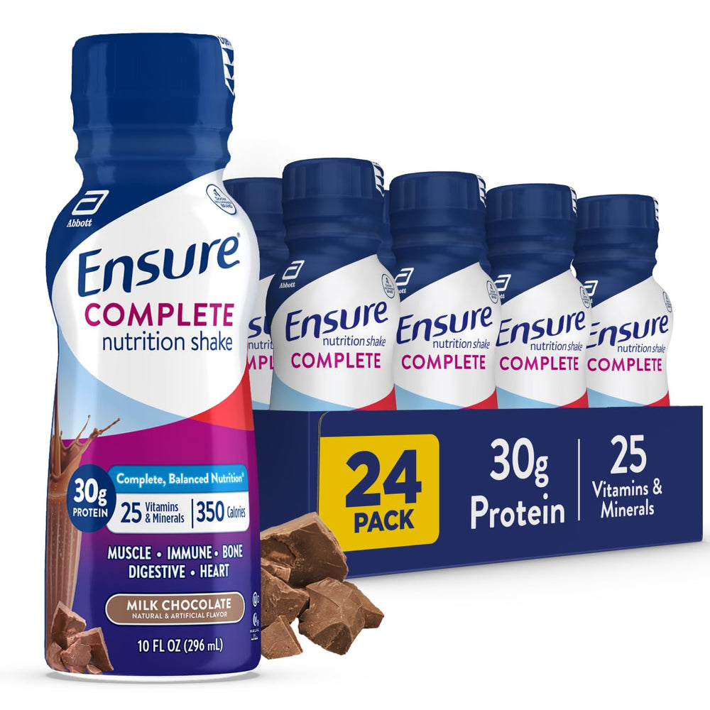 Ensure COMPLETE milk chocolate bottle for on-the-go balanced nutrition.