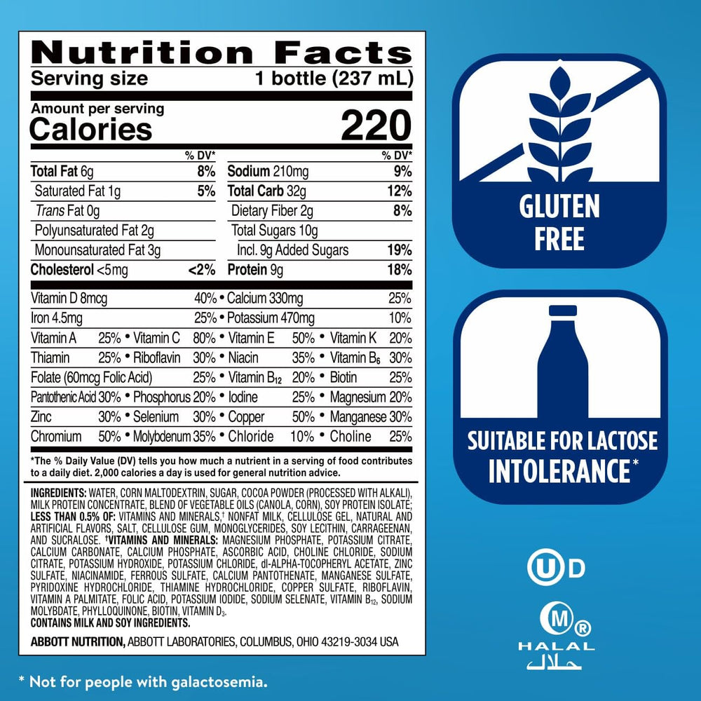 Ready-to-drink Ensure shake ready to replace a small meal or snack.