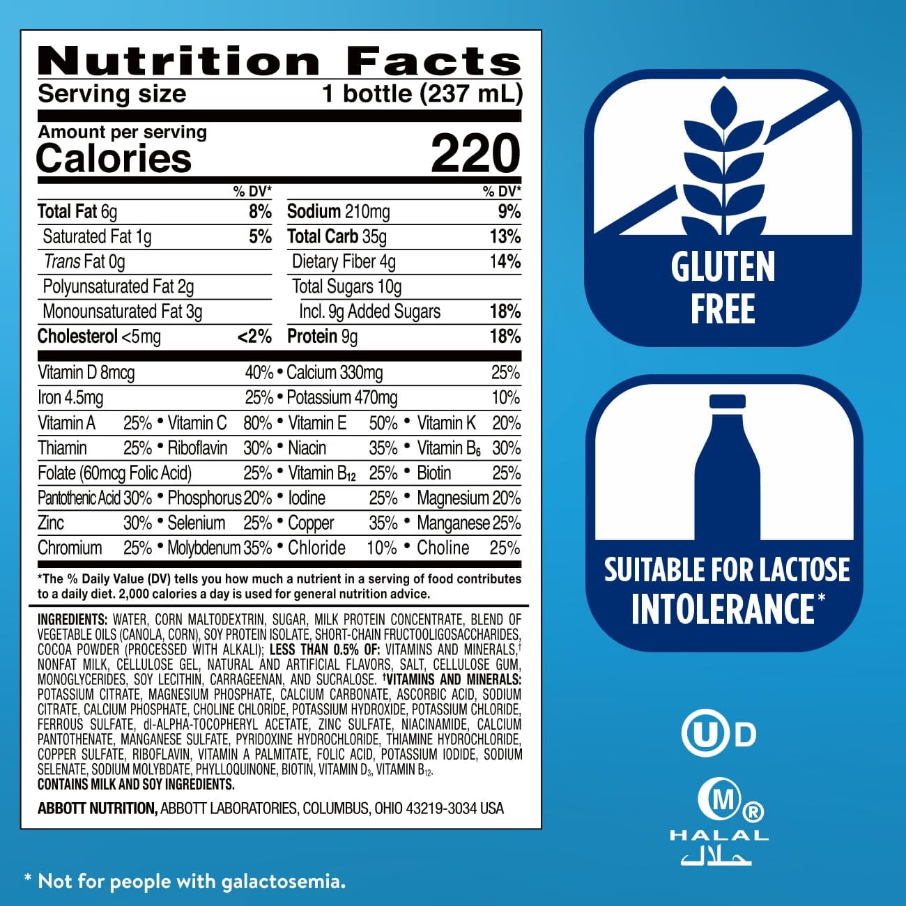 Ensure Original milk chocolate 8 oz bottle front in a 24-pack displays convenient nutrition.