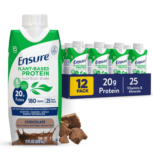 Ensure plant-based protein shake vanilla 11oz bottle ready to drink for convenient workouts.