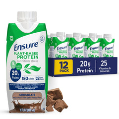 Ensure plant-based protein shake vanilla 11oz bottle ready to drink for convenient workouts.