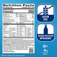 Back panel shows vitamins and minerals in Ensure Plus shake.