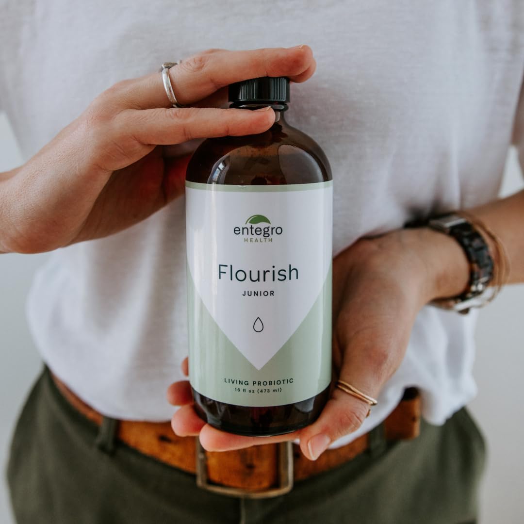 ENTEGRO Flourish Junior vegan claim, plant-based probiotic solution with no major allergens