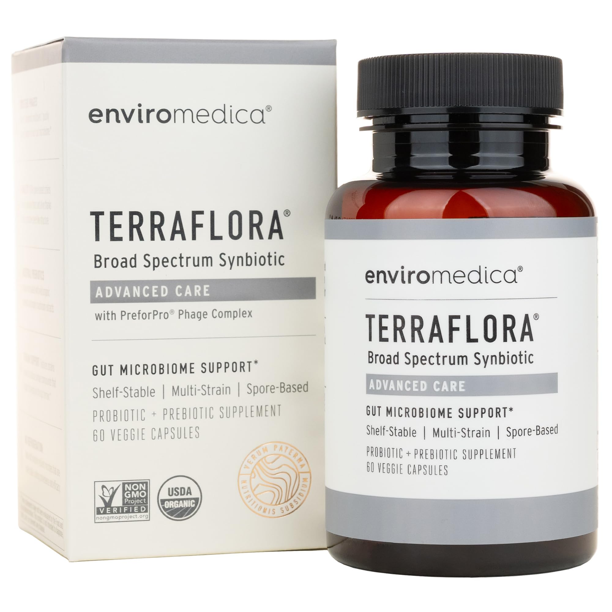Enviromedica Terraflora bottle closeup for daily probiotic routine