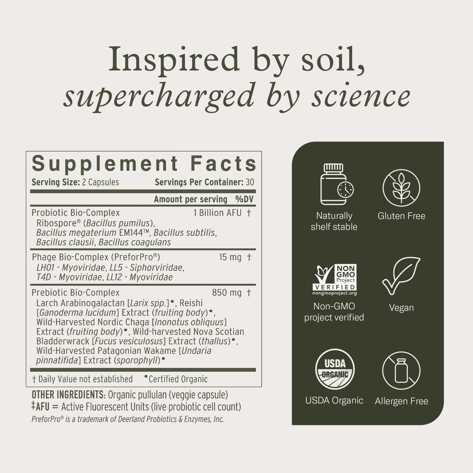 Enviromedica Terraflora ingredients panel featuring polyphenols for gut wellness