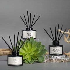 Aromatherapy focus scene shows Neroli Ylang Bergamot notes softly diffusing.