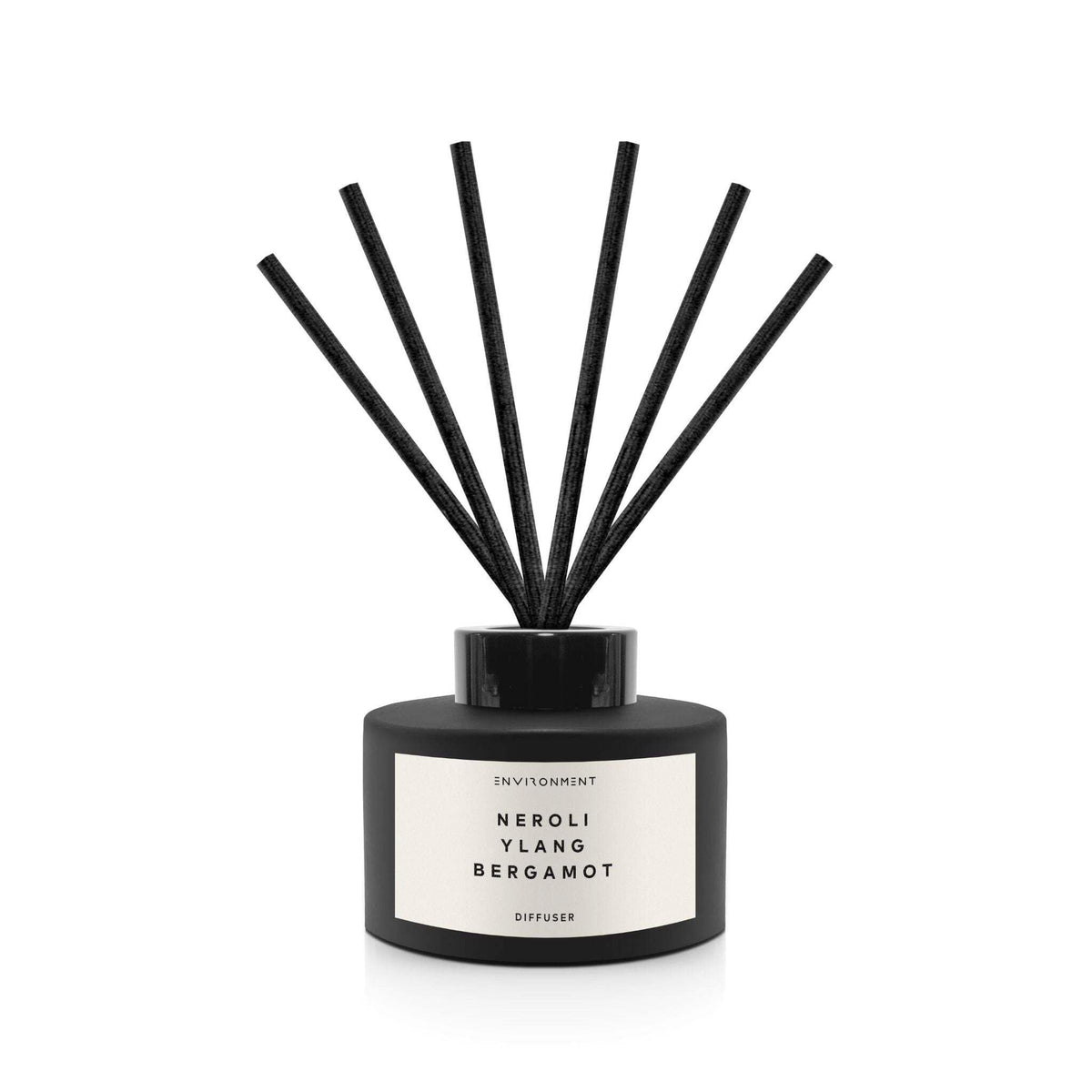 ENVIRONMENT CN5 diffuser bottle shows Neroli Ylang Bergamot notes for lasting ambiance.