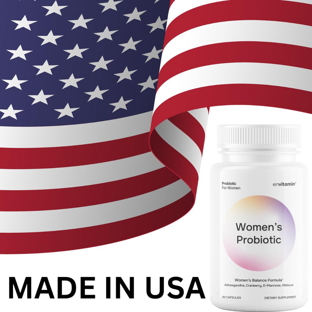 envitamin Probiotic for Women Balance lifestyle shot with D-Mannose, aimed at urinary comfort support.