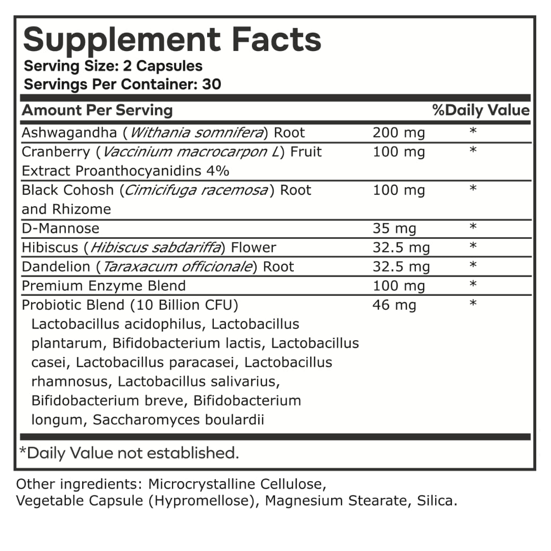 envitamin Probiotic for Women Balance hibiscus and herbs scene with refreshing herbal notes.