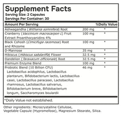 envitamin Probiotic for Women Balance hibiscus and herbs scene with refreshing herbal notes.