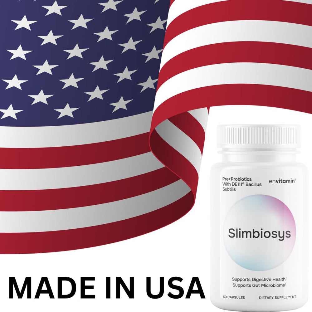 Envitamin Slimbiosys label view highlighting ingredients and usage notes