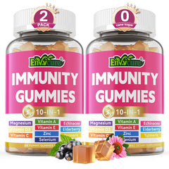 EnvyCure 10in1 immune gummies bottle with colorful vitamins for daily support
