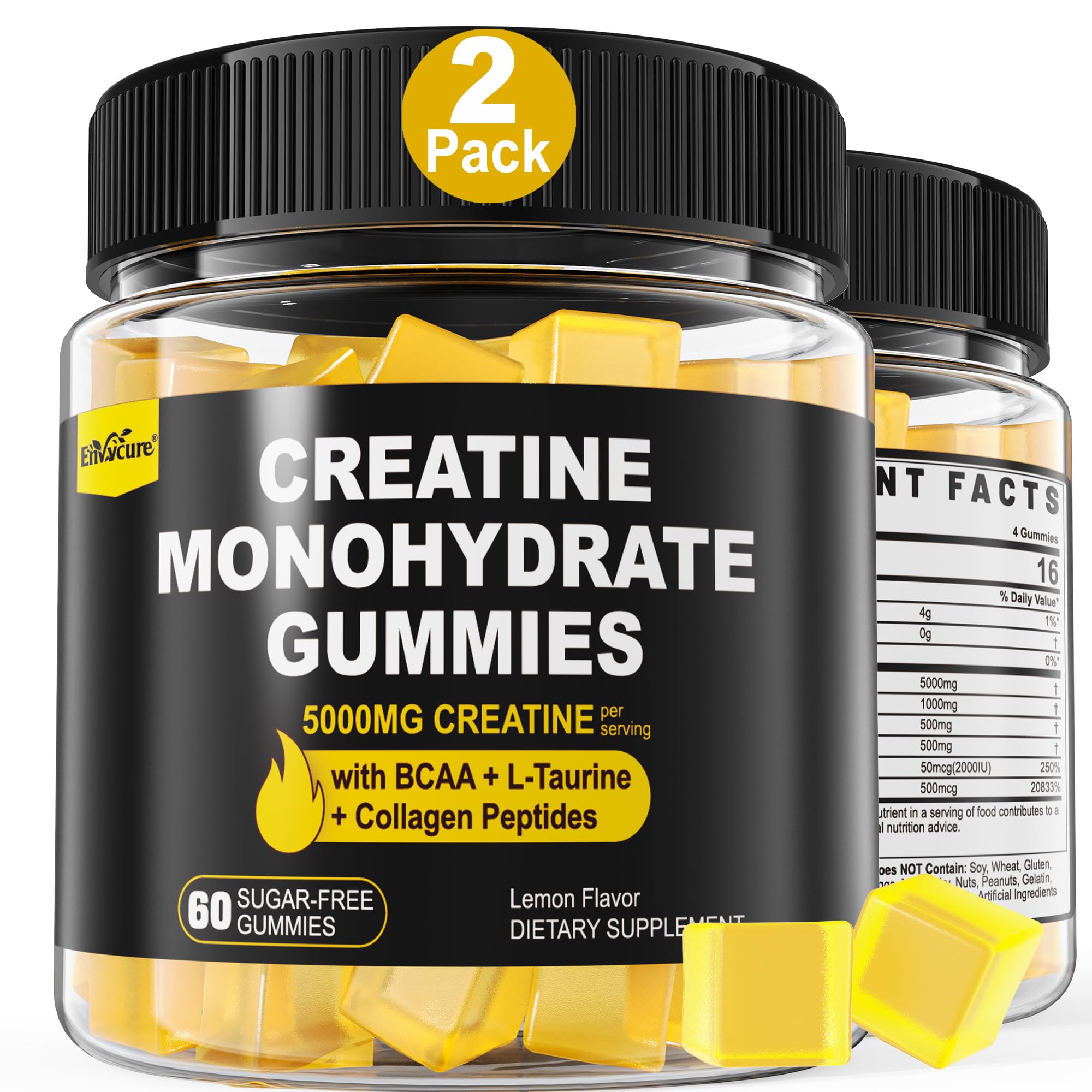 EnvyCure Creatine Monohydrate Gummies bottle for convenient post-workout support.