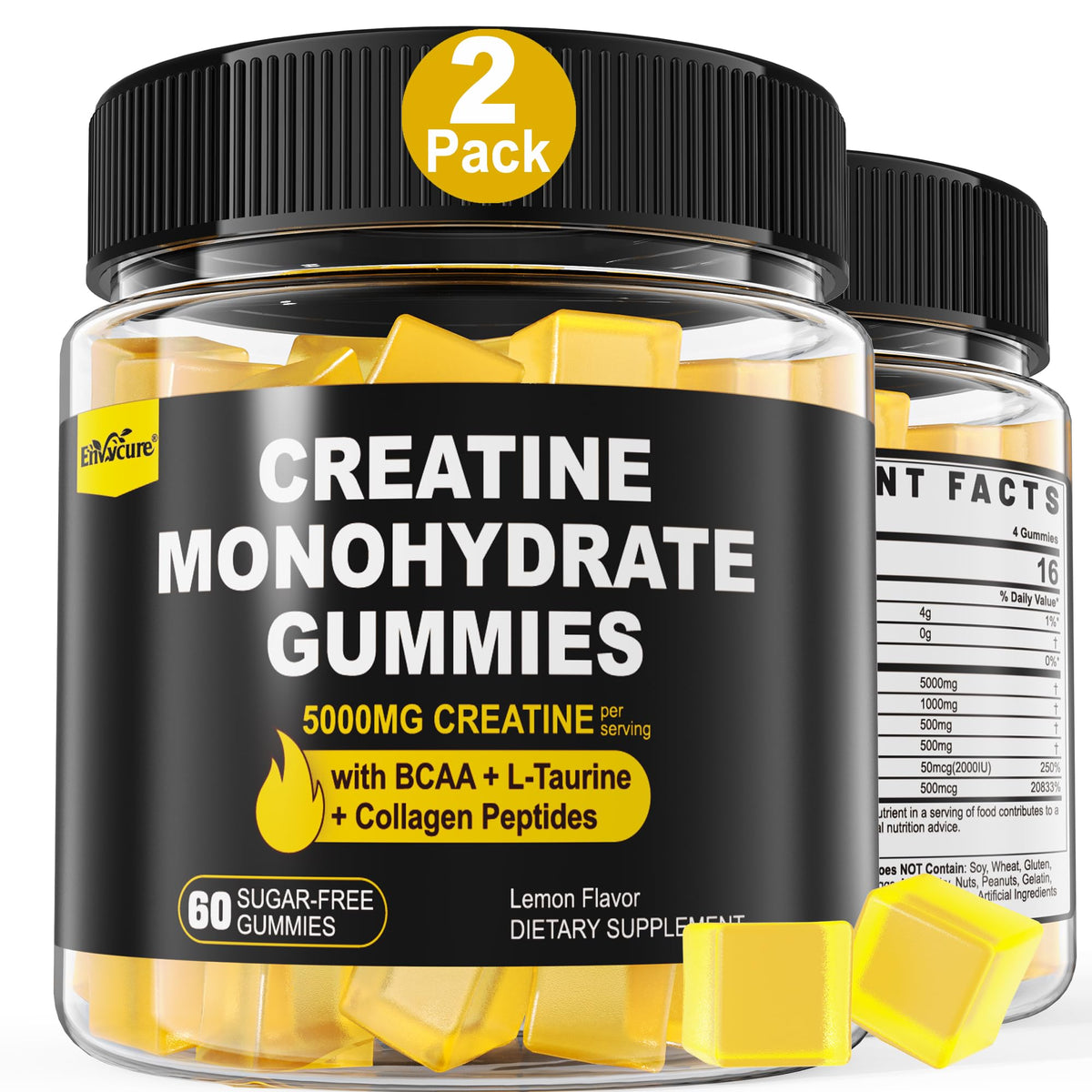 EnvyCure Creatine Monohydrate Gummies bottle for convenient post-workout support.