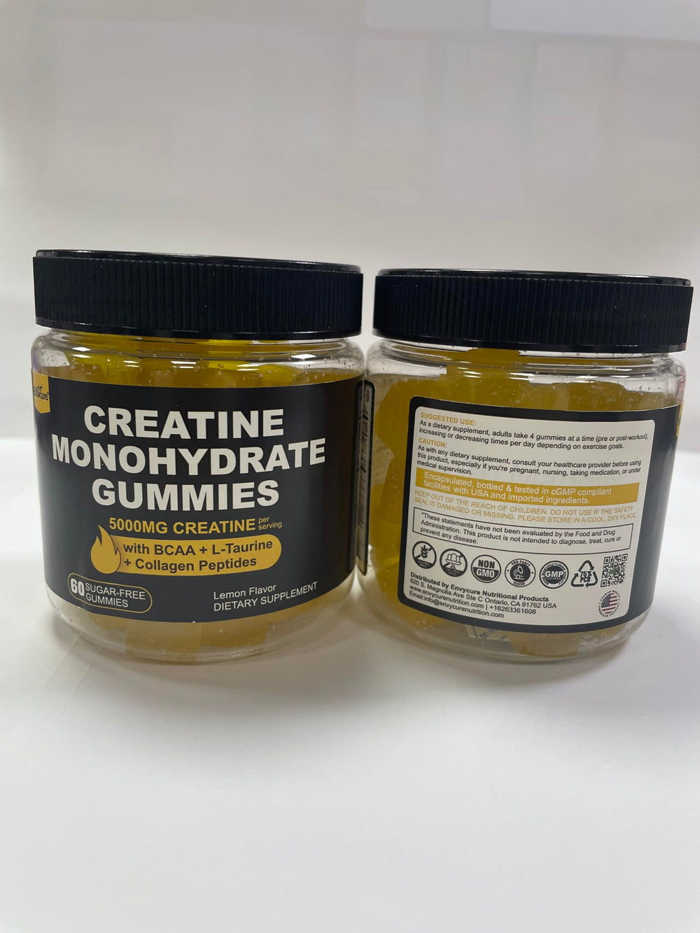 EnvyCure creatine gummies jar shows convenient daily dose.