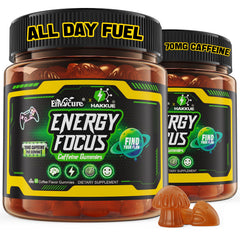 EnvyCure Energy Focus Gummies pack shot shows portable focus support for busy days.