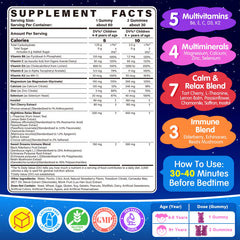 EnvyCure Kids gummies closeup highlighting strawberry flavor and gentle sleep support.