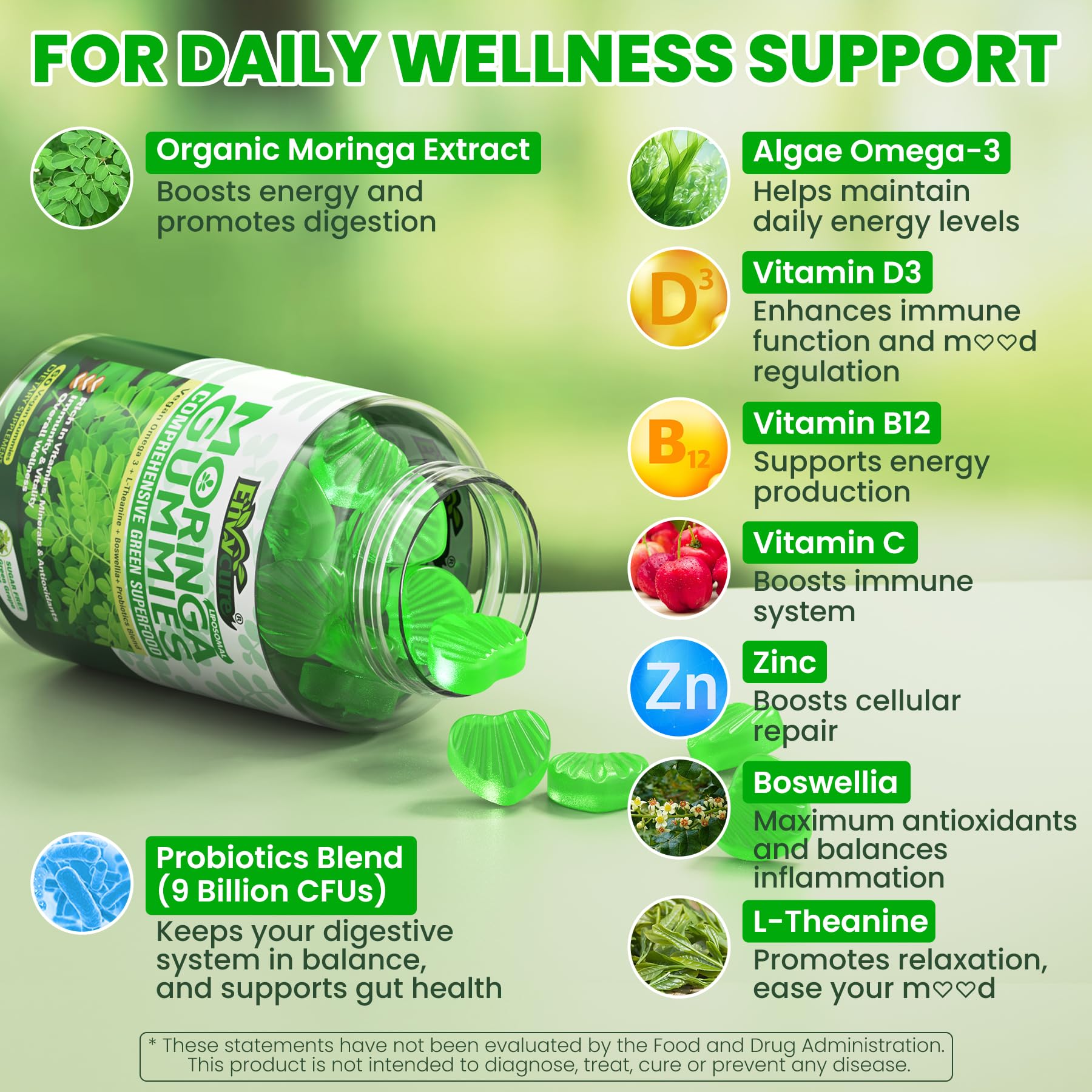 EnvyCure label highlights magnesium, vitamin C, D3, and zinc for wellness