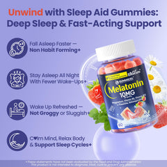 EnvyCure Melatonin Gummies pouring into a glass to simplify bedtime.