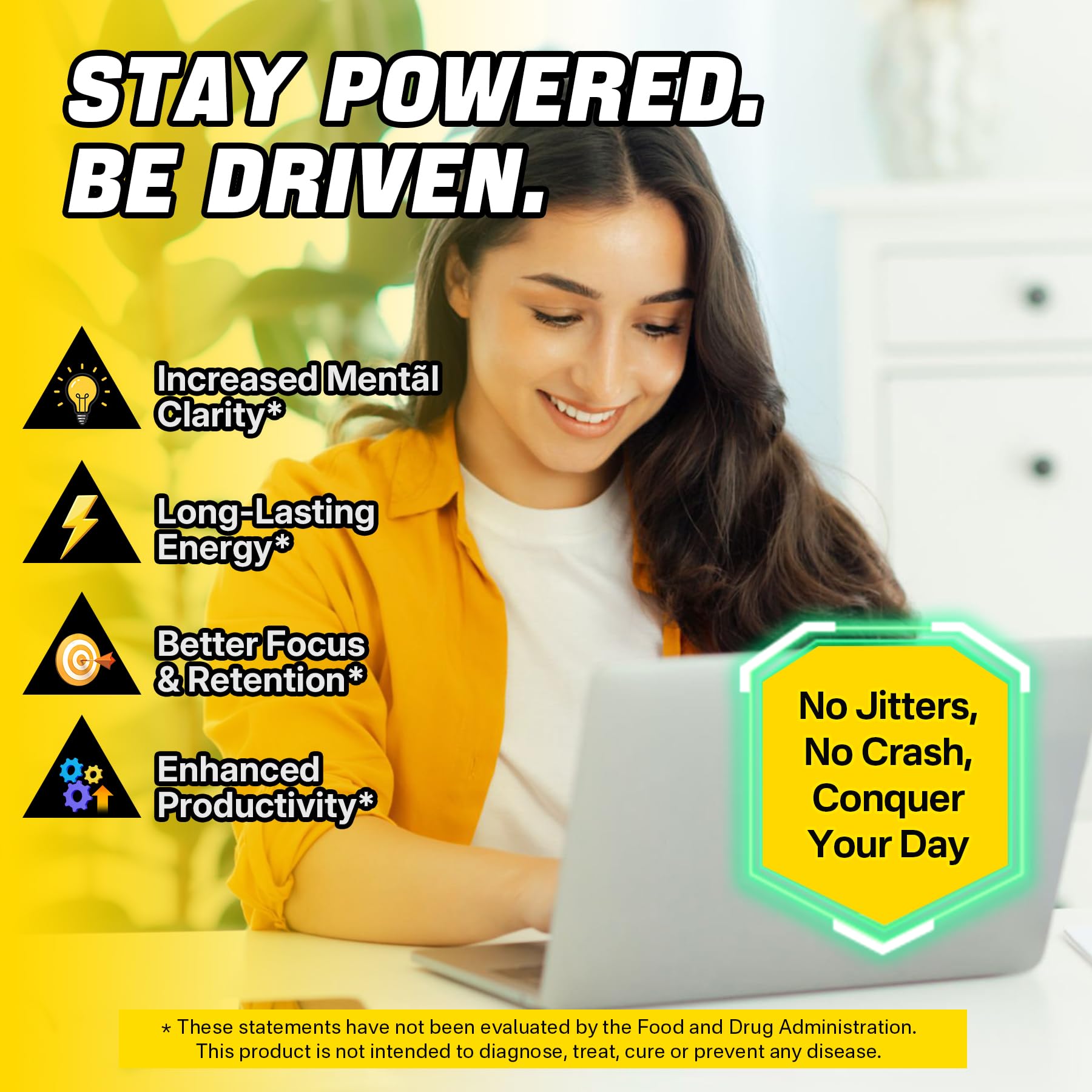 Open bottle of EnvyCure Neuro-Balanced Energy Gummies highlights on-the-go usability