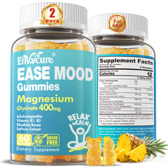 EnvyCure Sugar-Free Magnesium Gummies bottle front for convenient daily wellness.