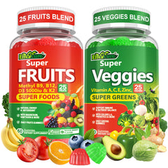 EnvyCure Super Greens Gummies bottle front illustrating daily nutrition