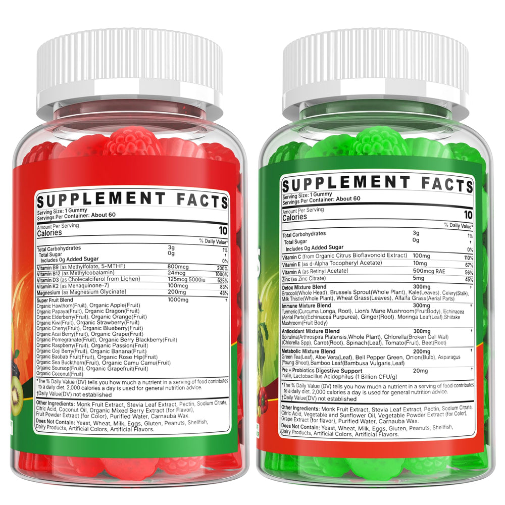 EnvyCure bottle with fruit and greens imagery promotes daily wellness
