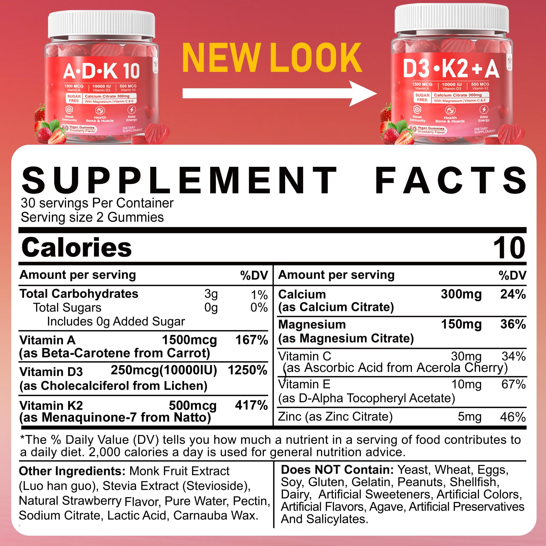 EnvyCure Vitamin D3 K2 A Gummies bottle side showing compact packaging for daily use.