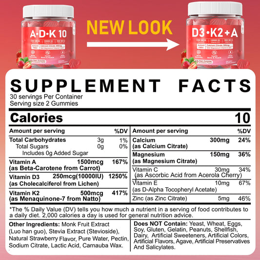 EnvyCure Vitamin D3 K2 A Gummies bottle side showing compact packaging for daily use.