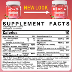 EnvyCure Vitamin D3 K2 A Gummies bottle side showing compact packaging for daily use.