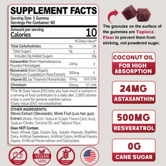 EnvyDeal Resveratrol Gummies label highlights antioxidant blend for skin and immunity
