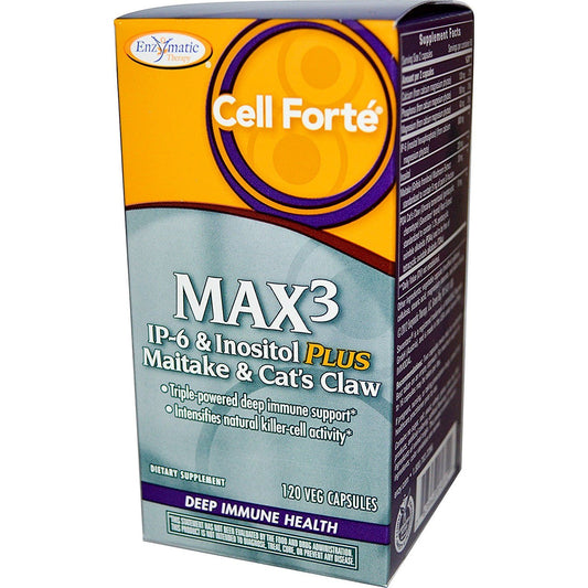 Enzymatic Therapy Cell Forte Max3 IP-6 with Maitake and Cats Claw bottle for immune support