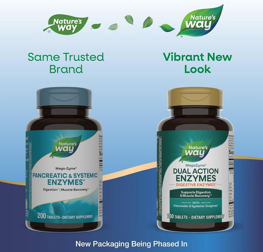 Front label of Mega-zyme highlighting enzyme formula for daily wellness