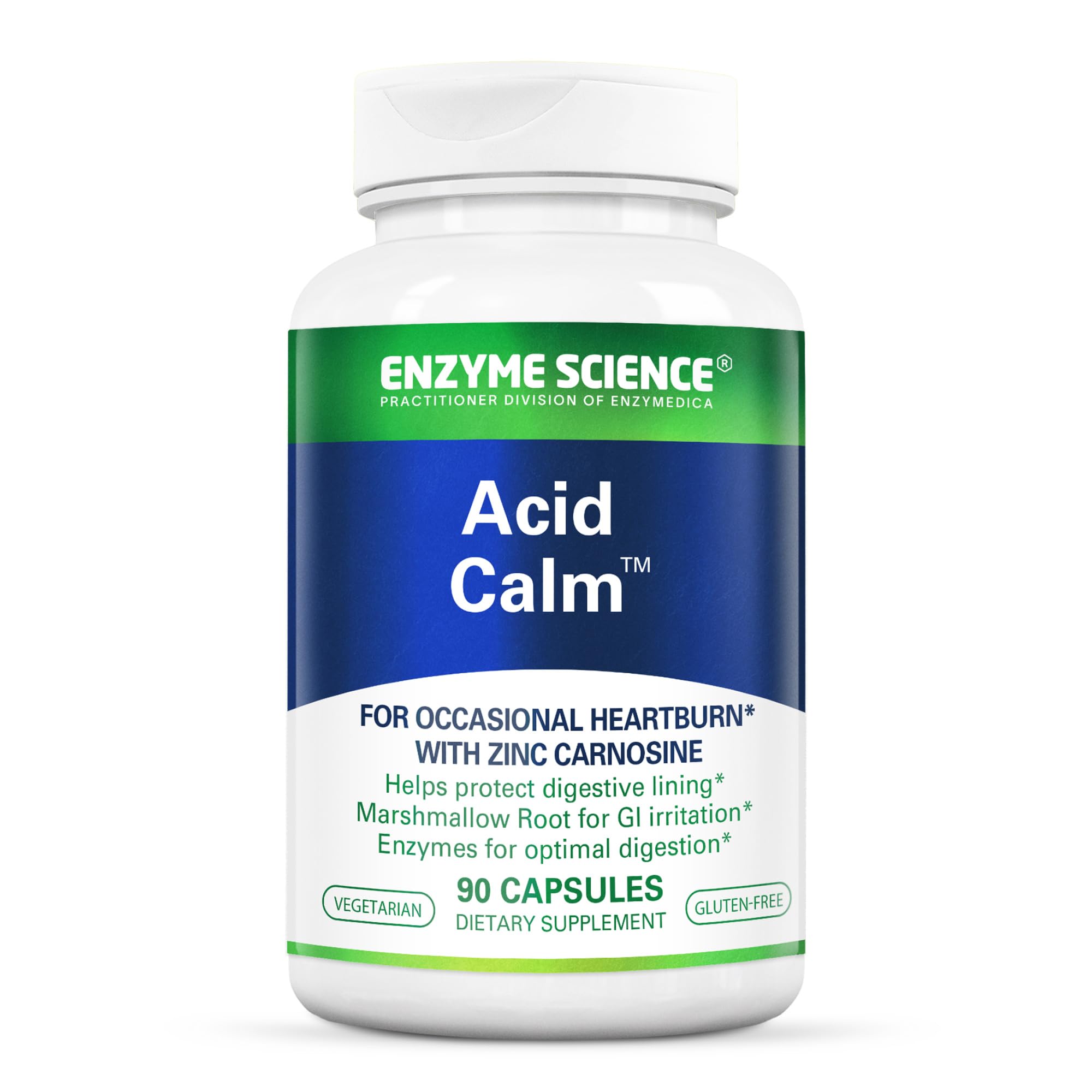 Enzyme Science Acid Calm bottle front showing packaging for digestive support