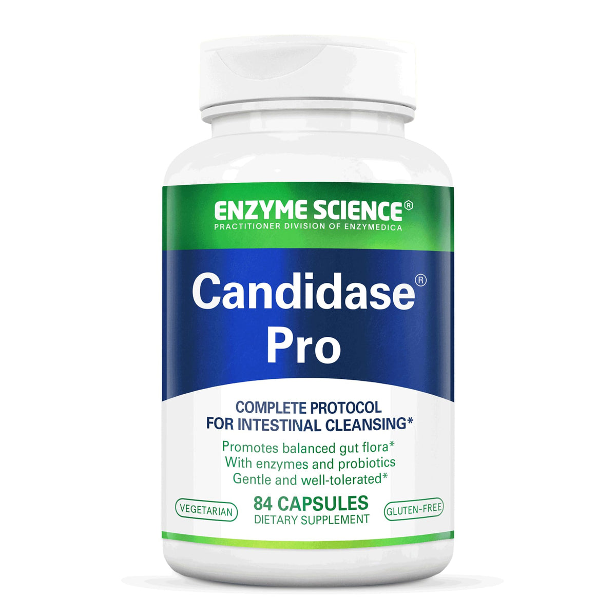 Enzyme Science Candidase Pro bottle front signals digestive support and cleanse potential.