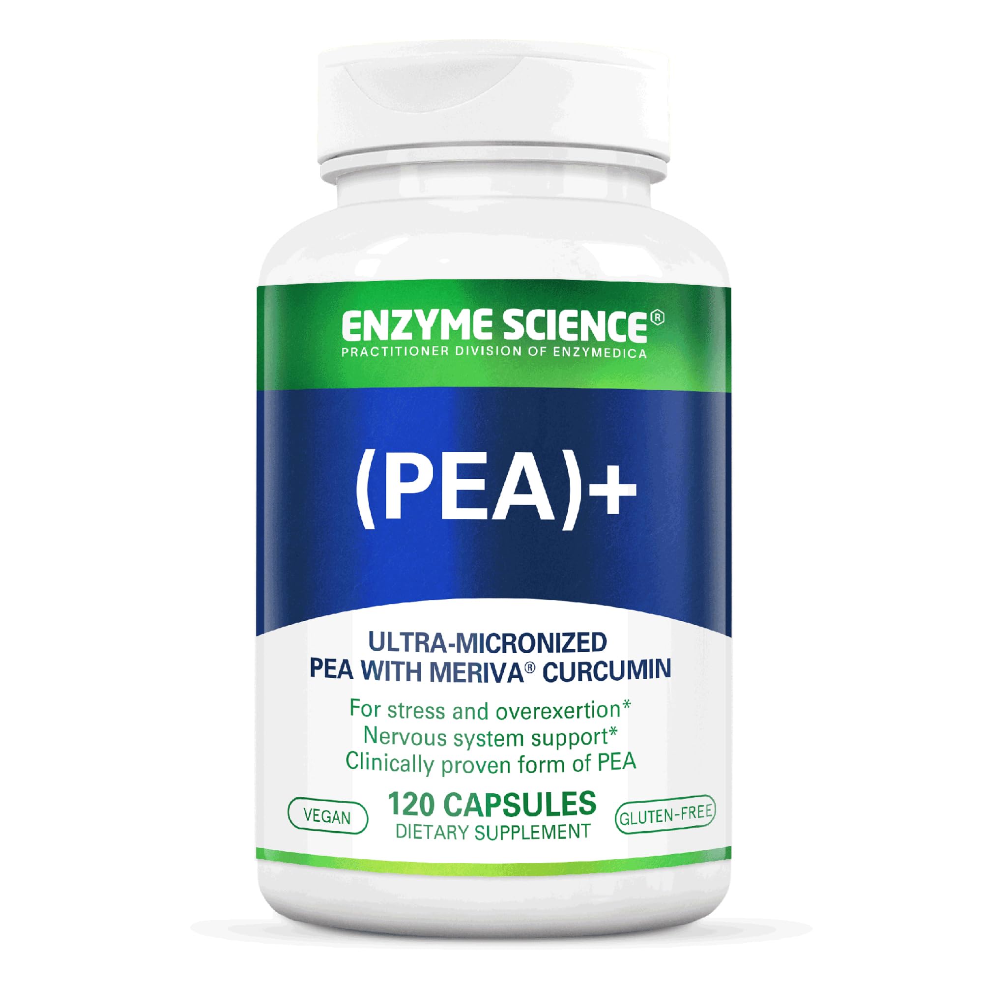 Enzyme Science Pea + Turmeric capsules in bottle for daily physiological support.