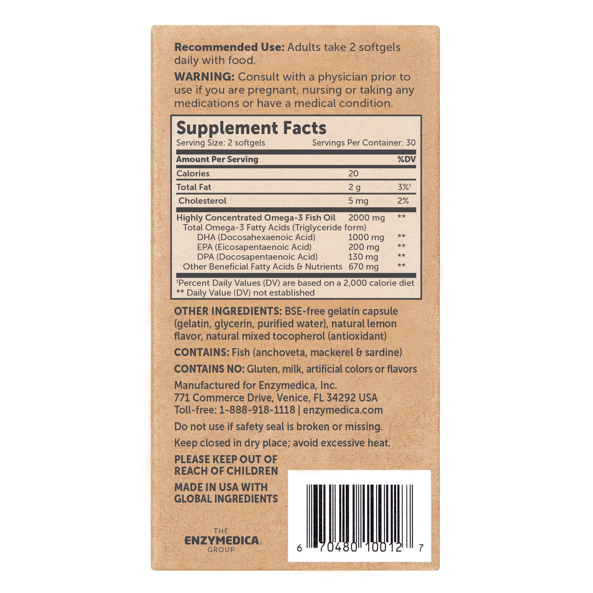 Enzymedica Aqua Biome omega-3 softgels closeup, smooth capsules