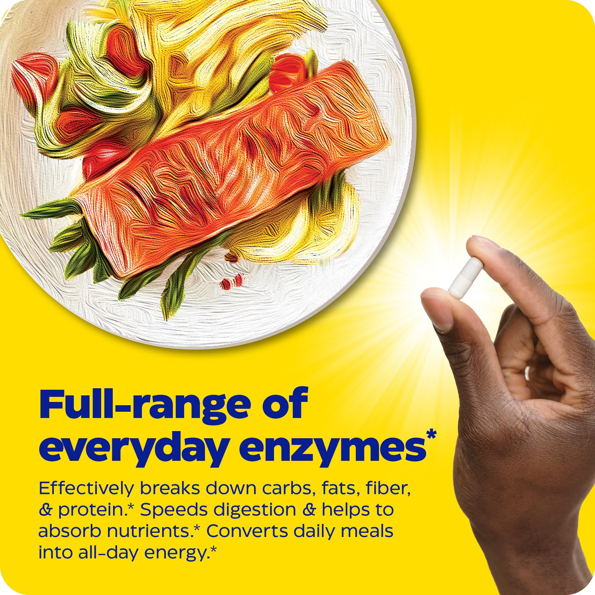 Enzymedica Digest Complete packaging on a kitchen counter with glass
