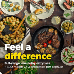 Capsule breaking down fats, proteins, and carbs for digestion.