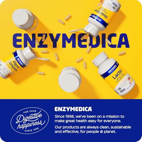Enzymedica Digest Gold bottle nutrition info highlights macro breakdown.