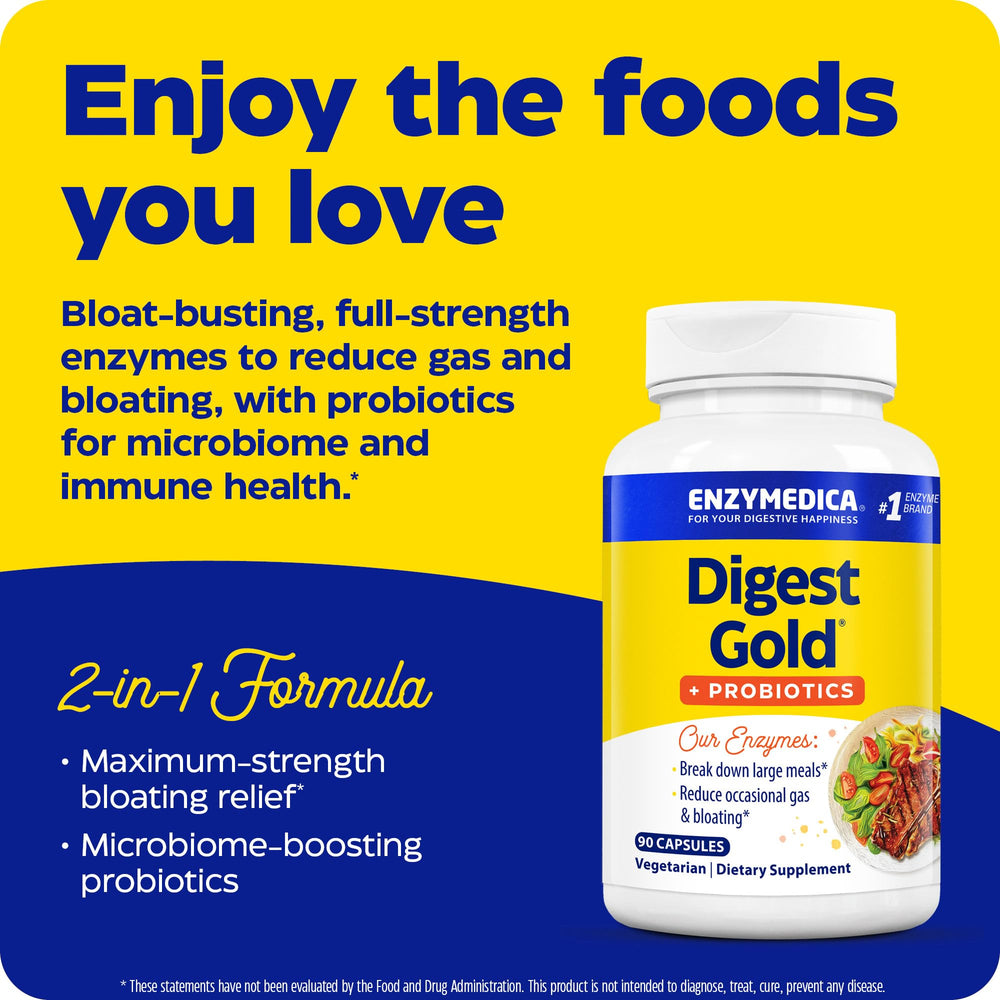 Enzymedica Digest Gold probiotic culture illustration for gut balance