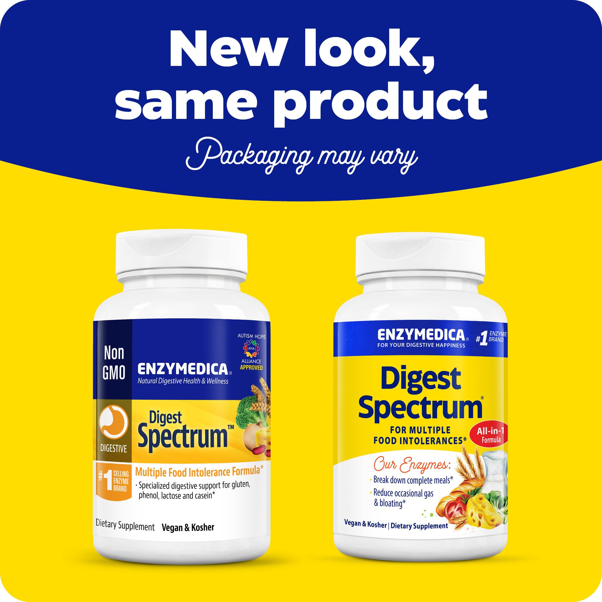 Close-up of Digest Spectrum label emphasizes vegan, allergen-free formula