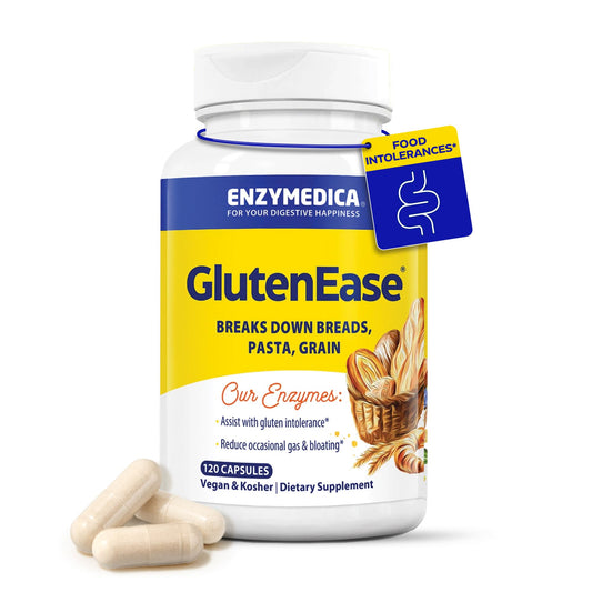 Enzymedica GlutenEase bottle front for quick gluten digestion support